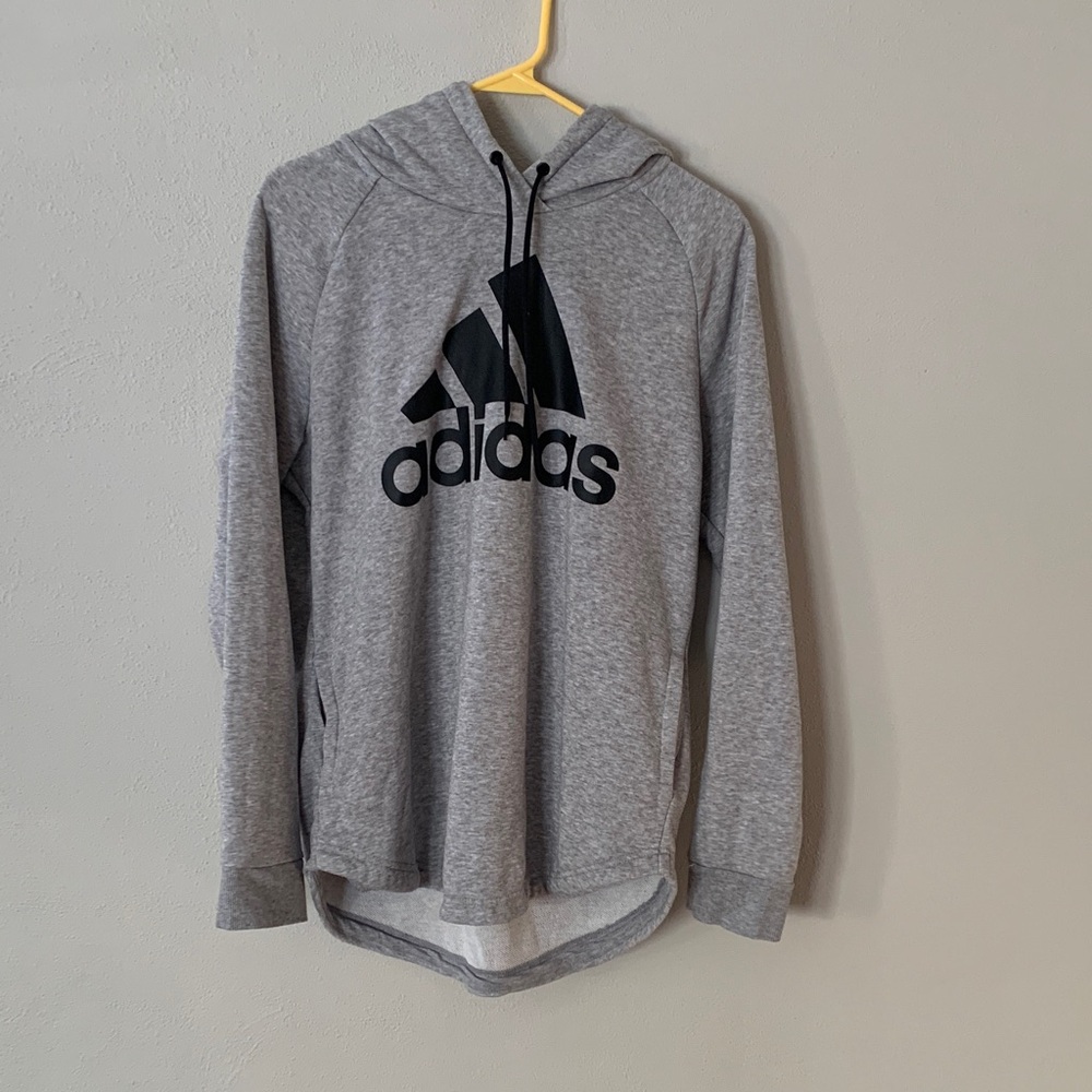 Adidas Heather Gray Pullover with Black Emblem - Picture 3 of 6